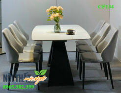 Bộ bàn ăn Sheraton CF134 màu ghi sang trọng