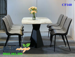 Bộ bàn ăn mặt đá kết hợp ghế Nelson trám hiện đại, đẳng cấp