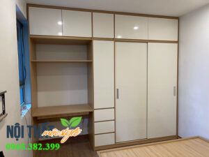 Tủ quần áo thông minh kết hợp bàn làm việc hiện đại-2