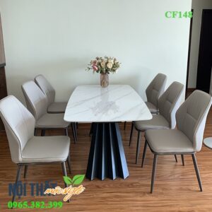 Hình ảnh thực tế bàn giao bộ bàn ăn mặt đá kevin sang trọng