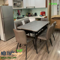 Bàn ghế nhập khẩu cao cấp CF152 với thiết kế bàn mở rộng từ 1m6 lên 2m