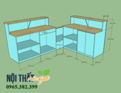 Phía bên trong chia ngăn hộc để đồ khoa học