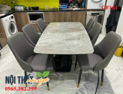 Hình ảnh thực tế bàn giao bộ bàn ghế CF161 bộ 6 ghế màu ghi