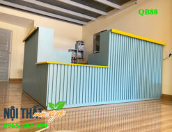 Thiết kế ốp nan, hiện đại cho mẫu quầy bar QB88