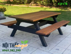 Bàn ghế cafe ngoài trời CF178 mang phong cách Rustic Style