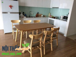 Bộ bàn ghế ăn gỗ mango hiện đại