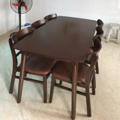 bàn ăn gỗ cao su 6 ghế mango