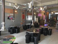 bàn ghế lẩu nướng thùng phi