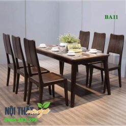 Bô bàn ghế ăn gỗ sồi BA11