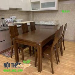 Bộ bàn ghế ăn gỗ sồi ba tiêu chân hươu chắc chắn