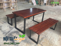 Hình ảnh thực tế mẫu bàn ghế CF191 được sản xuất tại xưởng Nội thất Mộc Style