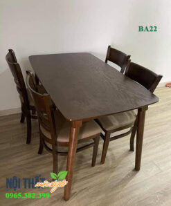 Bộ bàn ăn cabin BA22 tông màu nâu