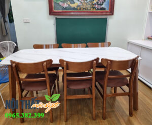 Bộ bàn ăn mango mặt đá