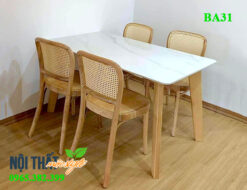 Bàn ăn mặt đá ceramic cao cấp BA31 gọn nhà
