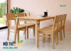 Bộ bàn ăn cherry tông màu tự nhiên thanh lịch