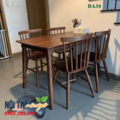 Bộ bàn ăn hiện đại tông màu nâu ấm áp