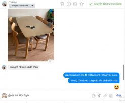 Feedback bàn ghế ăn mango của chị Thảo ở Hà Đông