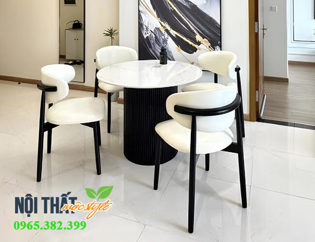Bộ bàn ăn oleandro tròn mặt đá cao cấp-Nội thất Mộc Style Bộ bàn ăn oleandro tròn mặt đá cao cấp-Nội thất Mộc Style