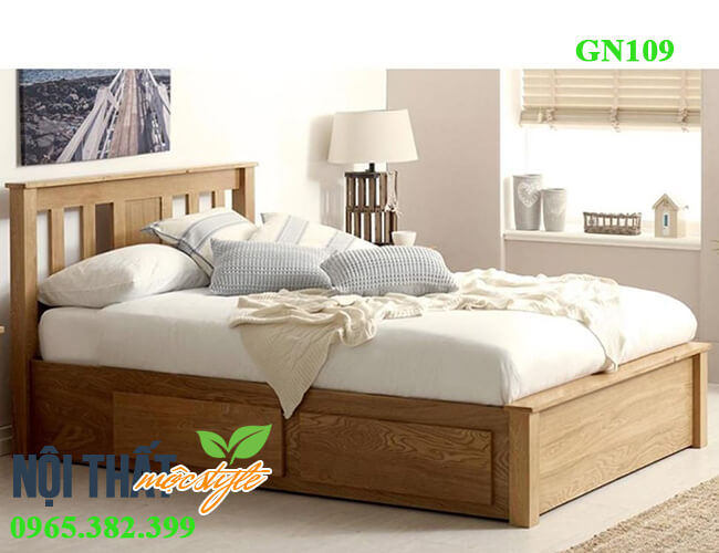 Giường ngủ 1m2 GN109 với thiết kế hiện đại kết hợp ngăn kéo tạo không gian chứa đồ tiện lợi
