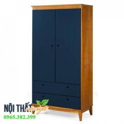 Hệ tủ quần áo hiện đại tông màu xanh dương