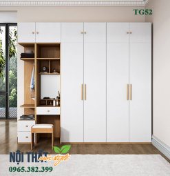 Mẫu tủ quần áo TG52 thiết kế thông minh, đa năng