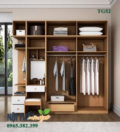 Thiết kế chia ngăn bên trong tủ quần áo TG52