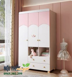 Thiết kế ngọt ngào và công năng của tủ quần áo trẻ em