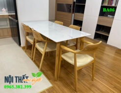 Bộ bàn ăn mặt đá 4 ghế BA06