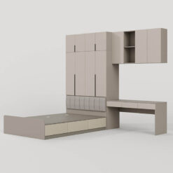 giường liền tủ cùng giá sách