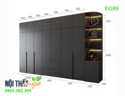 kích thước tủ quần áo có đợt trang trí
