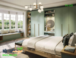 Tủ âm tường cao cấp kèm bàn trang điểm