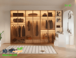 Tủ quần áo cửa kính đẹp nhất 2024