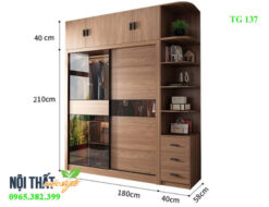 Kích thước tủ quần áo 2 buồng