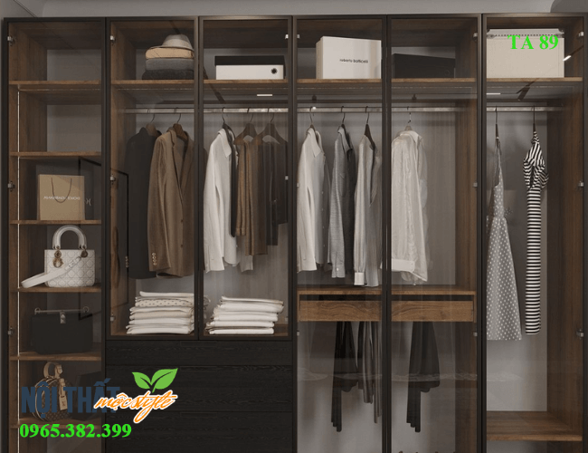 Tủ quần áo cửa kính sang trọng Tủ quần áo cửa kính sang trọng