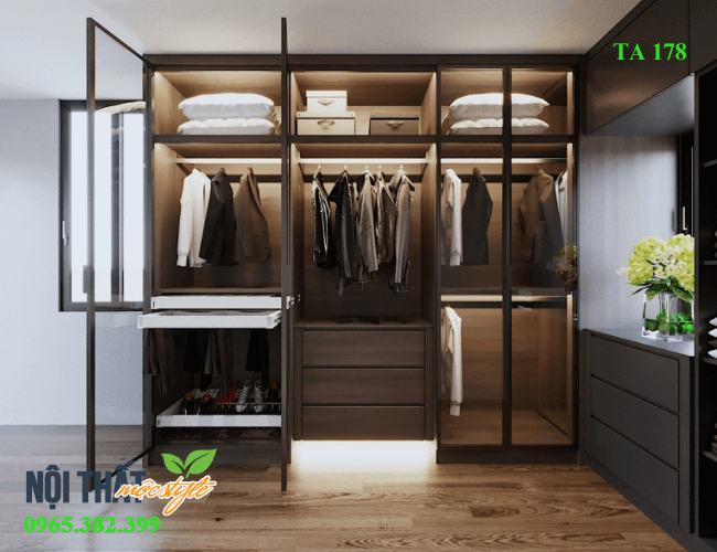 Tủ quần áo cánh kính, cửa mở tiện lợi và đẹp