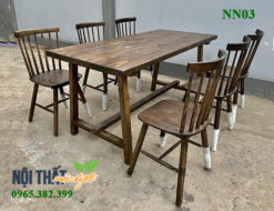 bàn ghế nhà hàng NN03 bằng gỗ mộc mạc (1)