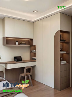 Tủ quần áo hiện đại kèm bàn làm việc TG72