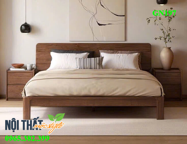 Giường ngủ gỗ tự nhiên đẹp cho không gian phòng ngủ ấm cúng, an yên Giường ngủ gỗ tự nhiên đẹp cho không gian phòng ngủ ấm cúng, an yên