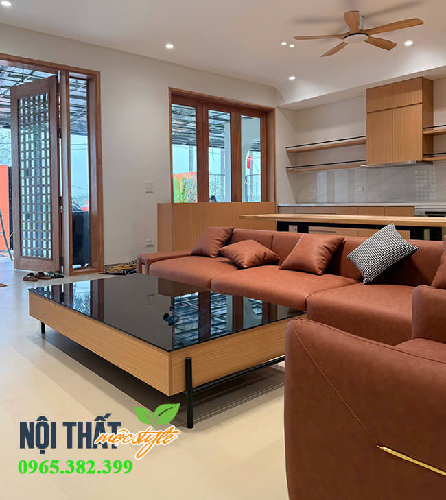 Thi công phòng bếp liền thông phòng khách nhưng vẫn thẩm mỹ và riêng tư