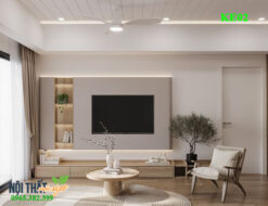 Phòng khách thêm sang trọng, chuẩn gu với sự góp mặt của hệ kệ tivi hiện đại KE02