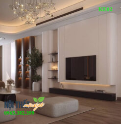 Tủ kệ tivi màu trắng sang trọng KE02