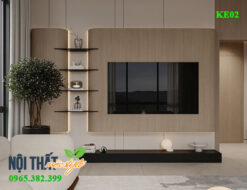 Tủ kệ tivi mộc mạc KE02 uốn cong mềm mại