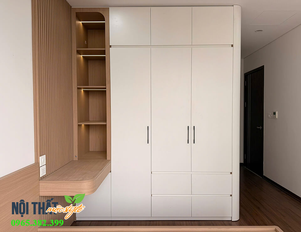 Ảnh thực tế tủ quần áo mộc mạc-Nội thất Mộc Style Ảnh thực tế tủ quần áo mộc mạc-Nội thất Mộc Style