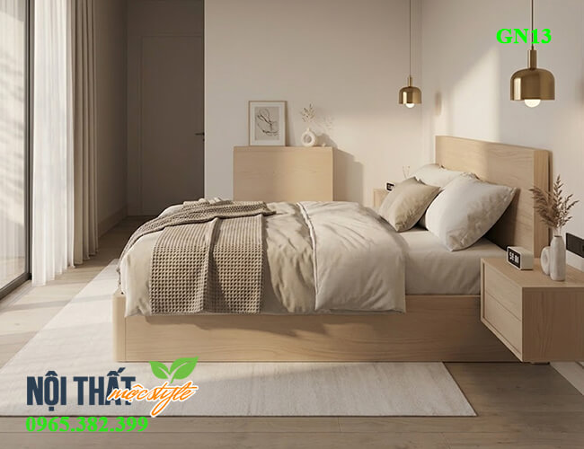 Góc nghiêng đẹp không góc chết của mẫu giường ngủ hiện đại GN13 Góc nghiêng đẹp không góc chết của mẫu giường ngủ hiện đại GN13
