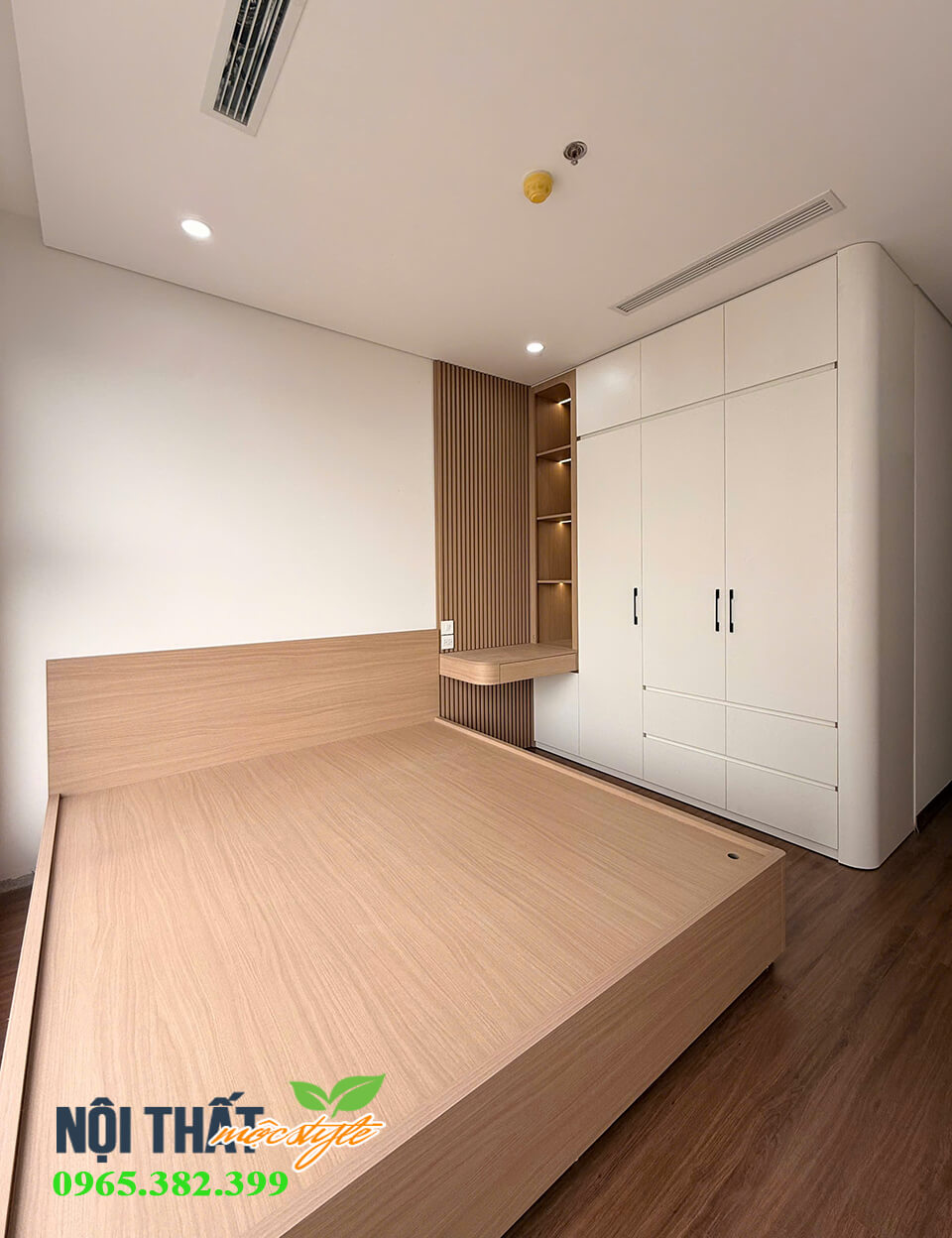Thi công nội thất phòng ngủ đẹp với tủ quần áo liền bàn trang điểm Thi công nội thất phòng ngủ đẹp với tủ quần áo liền bàn trang điểm