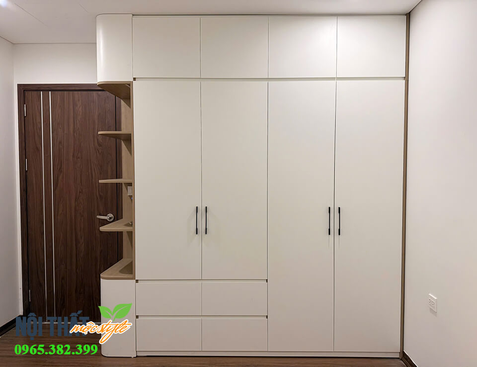 Thi công tủ quần áo 4 cánh đẹp Dài 2,4m cao 2,6m Thi công tủ quần áo 4 cánh đẹp Dài 2,4m cao 2,6m