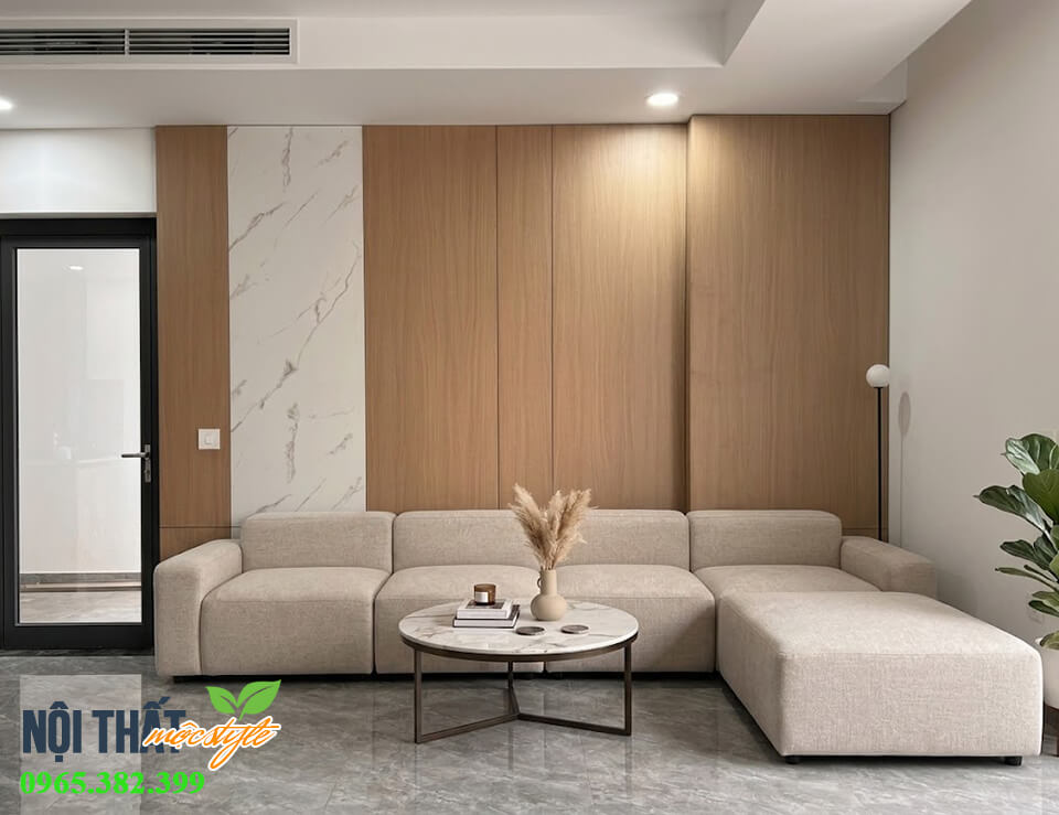 Thi công vách ốp tường, sofa đẹp cho phòng khách hiện đại Thi công vách ốp tường, sofa đẹp cho phòng khách hiện đại