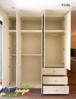 chia ngăn tủ quần áo hiện đại TG86