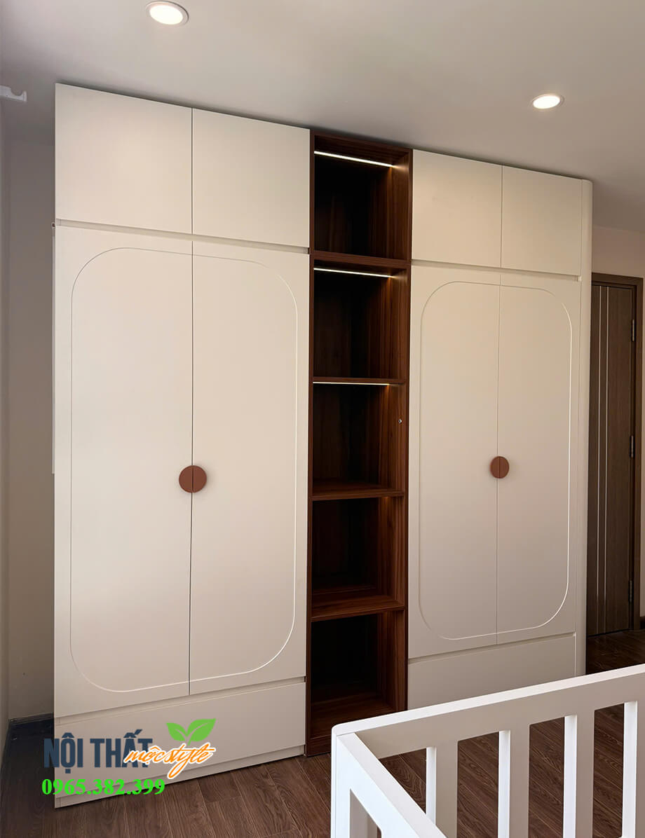 Tủ quần áo đẹp cho bé với cánh ốp pano và hệ ngăn kéo thoải mái sử dụng Tủ quần áo đẹp cho bé với cánh ốp pano và hệ ngăn kéo thoải mái sử dụng