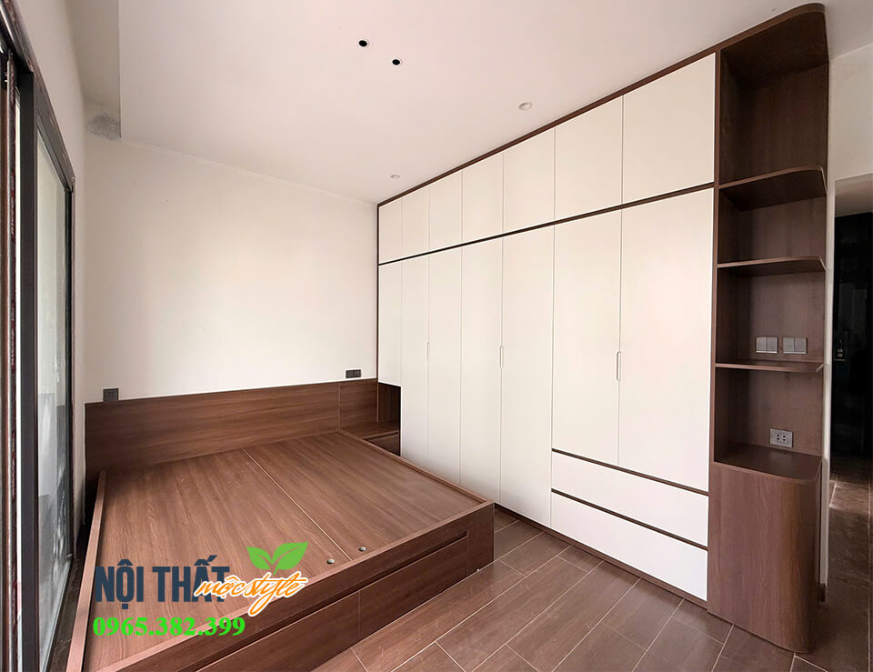 Bố trí phòng ngủ nhỏ khoa học với tủ lớn gia tăng khả năng chứa đồ